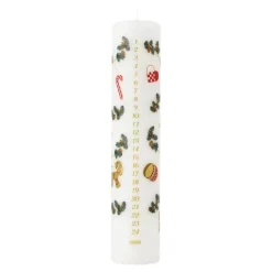 Stjerne Riflet Jul kalenderlys 25 cm Ø5 cm