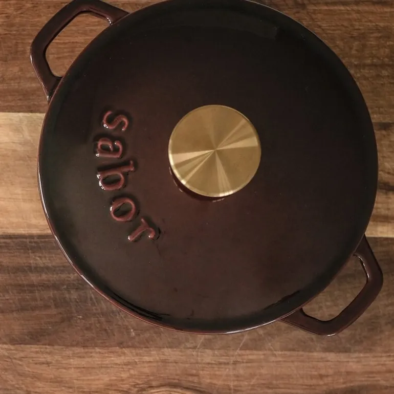 Støpejernsgryte 2 L zinfandel brass