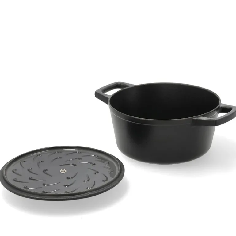 Støpejernsgryte 3,6L 22,5 cm svart