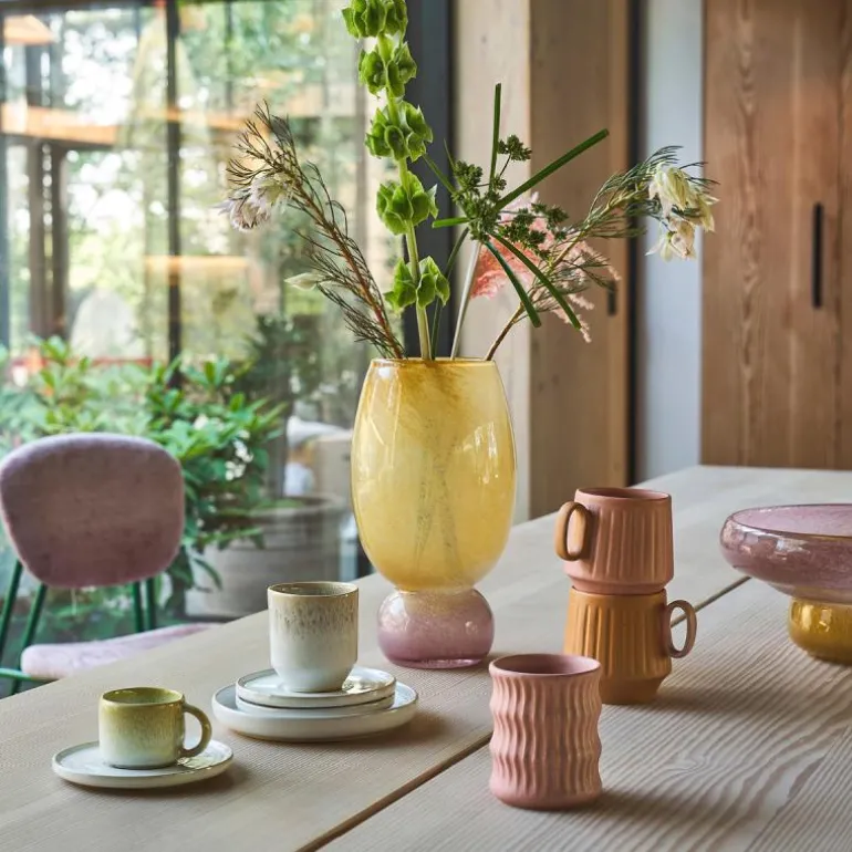 Styles krus m/ riflet mønster 30 cl 2 stk pink