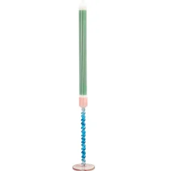 Styles lysestake glass 7,4x20,3 cm blå/rosa