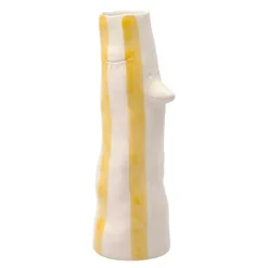 Styles vase m/ nebb og øyevipper 34 cm gul