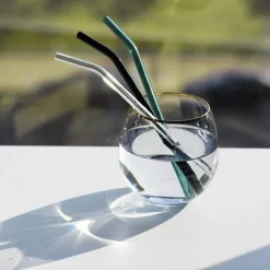 Sugerør i glass bøyd XL klar