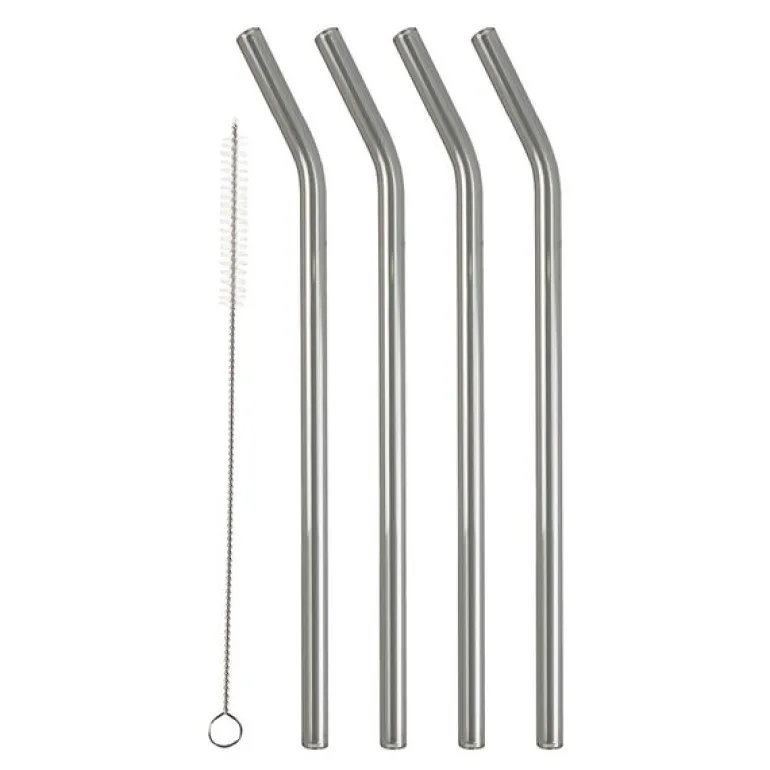 Sugerør med knekk 21,5 cm 4 stk glass smoke