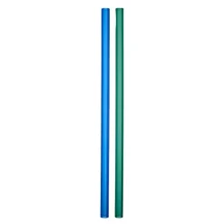 Sugrør 20 cm 2 stk blå/grønn