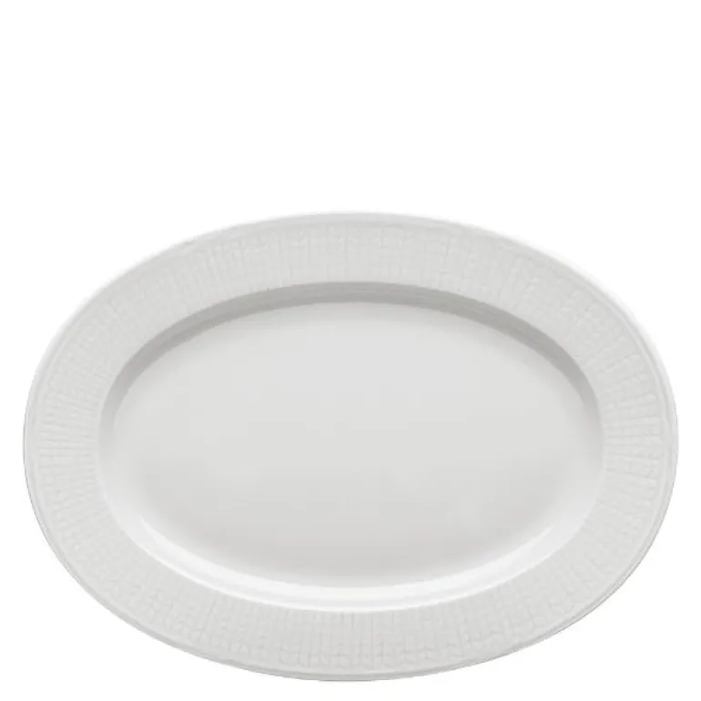Swedish Grace ovalt fat 32 cm snø/hvit