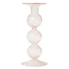 Swirl lysestake 22 cm rosa