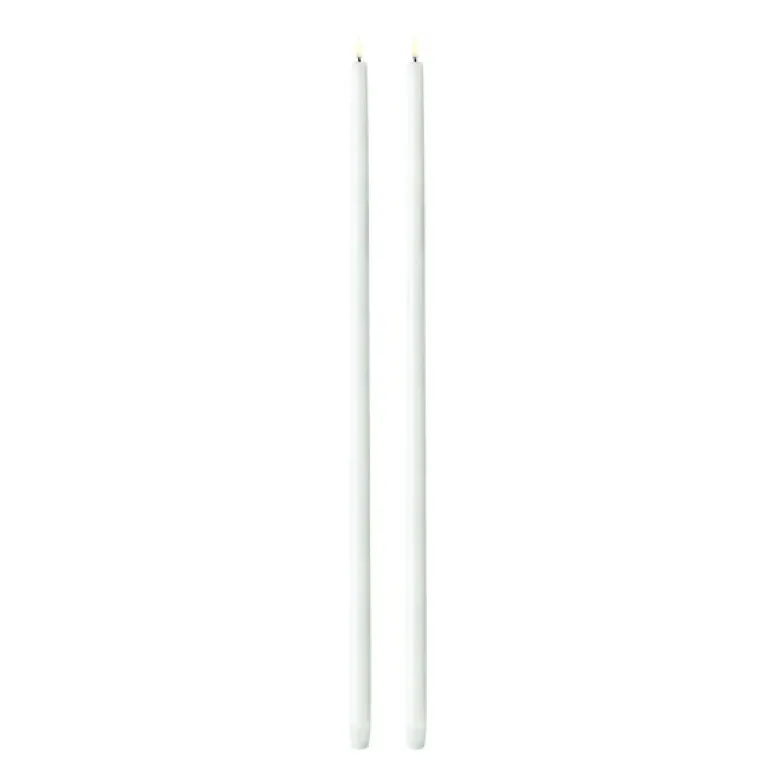 Taper Candles Led kronelys 2,3x75 cm 2 stk hvit