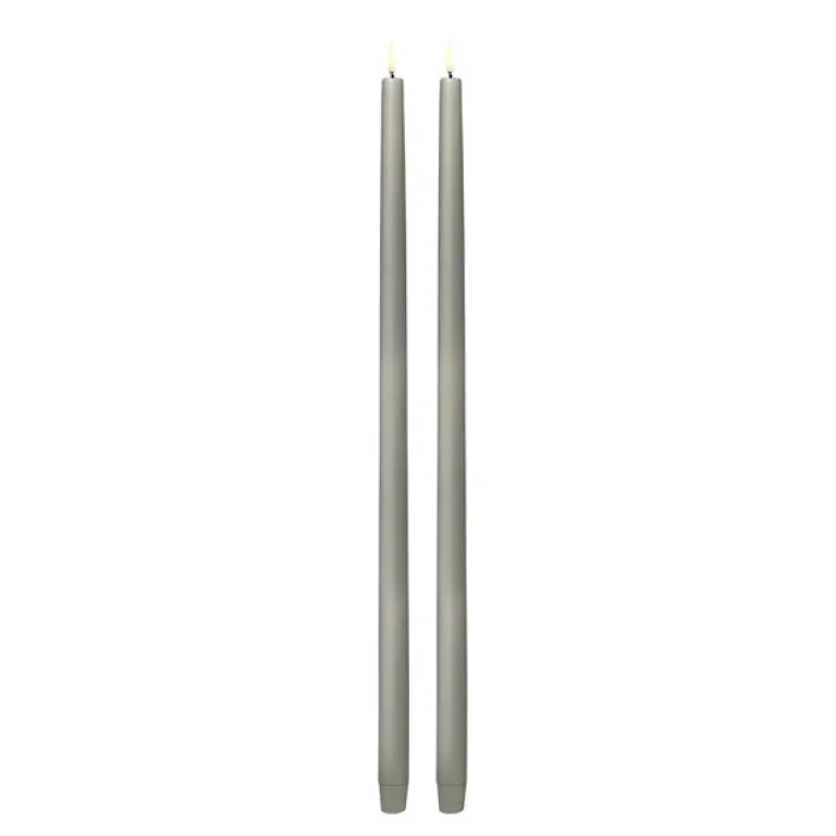 Taper Candles Led kronelys 2,3x55 cm 2 stk sandstone