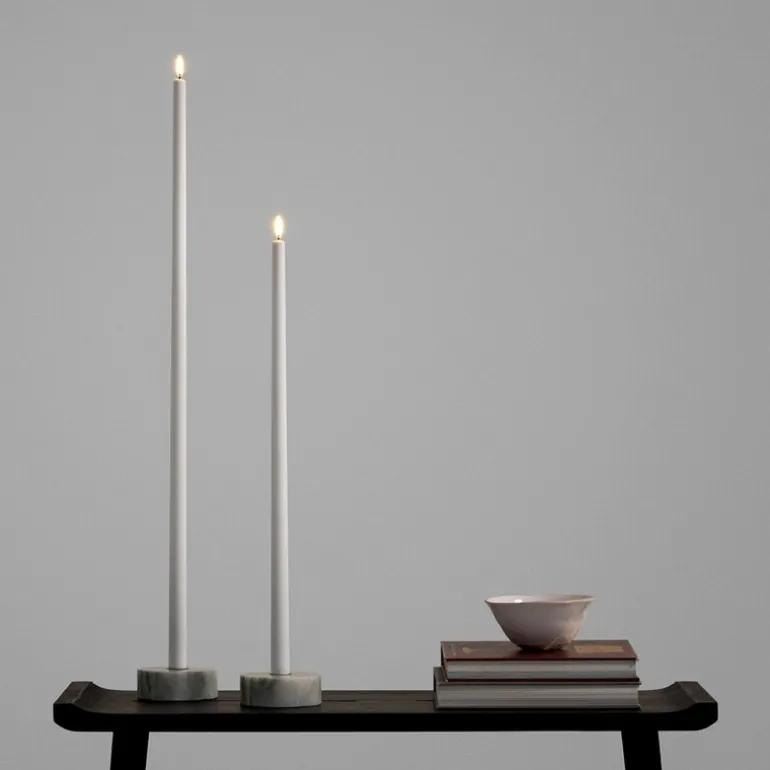 Taper Candles Led kronelys 2,3x55 cm 2 stk hvit