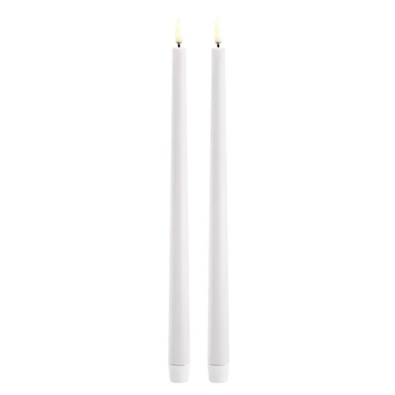 Taper candles slim LED-kronelys 2,3x32 cm 2 stk nordic white