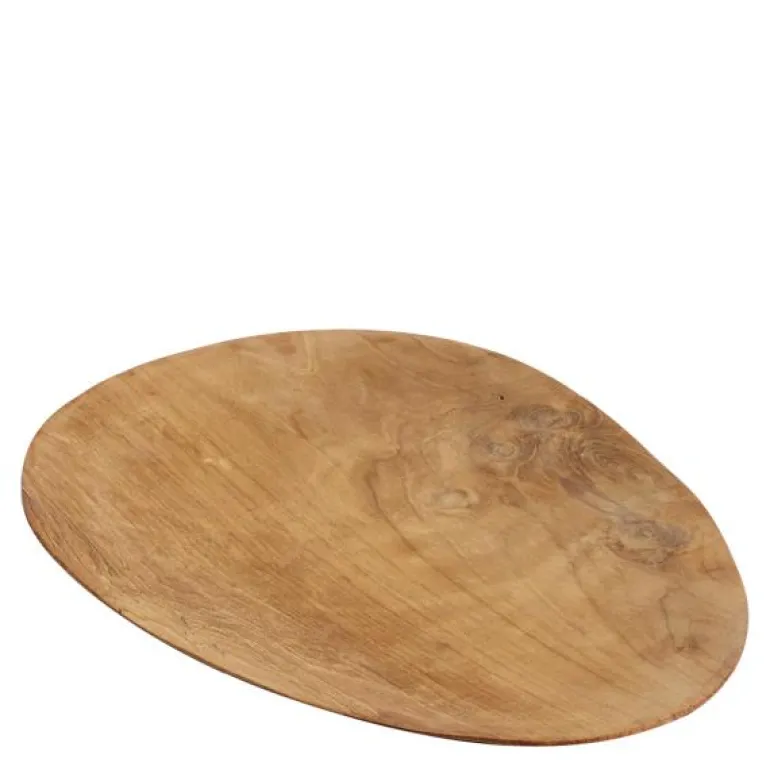 Teakroot tallerken 33x26 cm brun