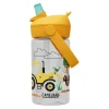 Thrive Flip Straw Kids drikkeflaske 0,4L tractors and trees