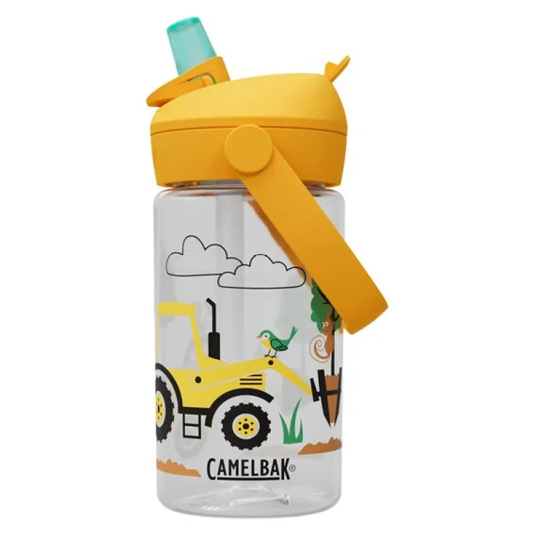 Thrive Flip Straw Kids drikkeflaske 0,4L tractors and trees