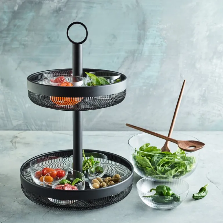 Timeless salatbolle med salatbestikk 3L klar/valnøtt