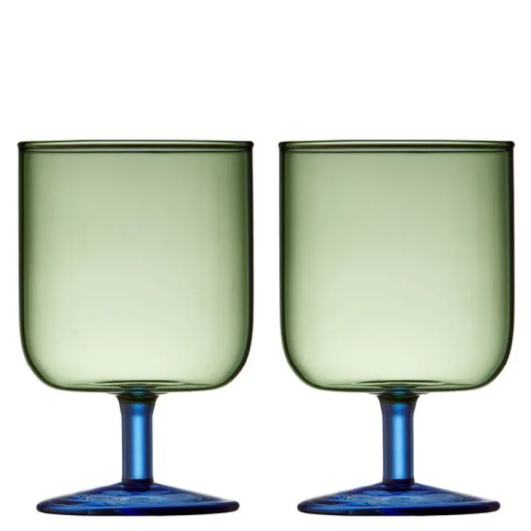 Torino vinglass 30 cl 2 stk grønn/blå