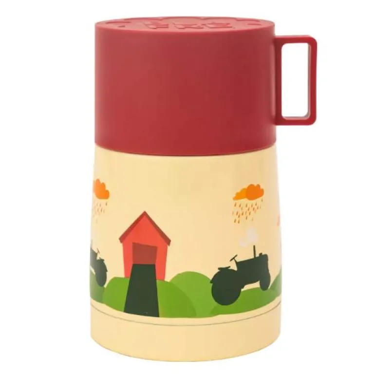 Traktor og låve mattermos 500 ml