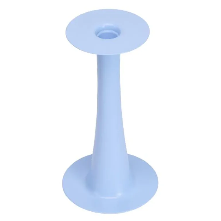 Trumpet vase/lysestake 24 cm lyseblå