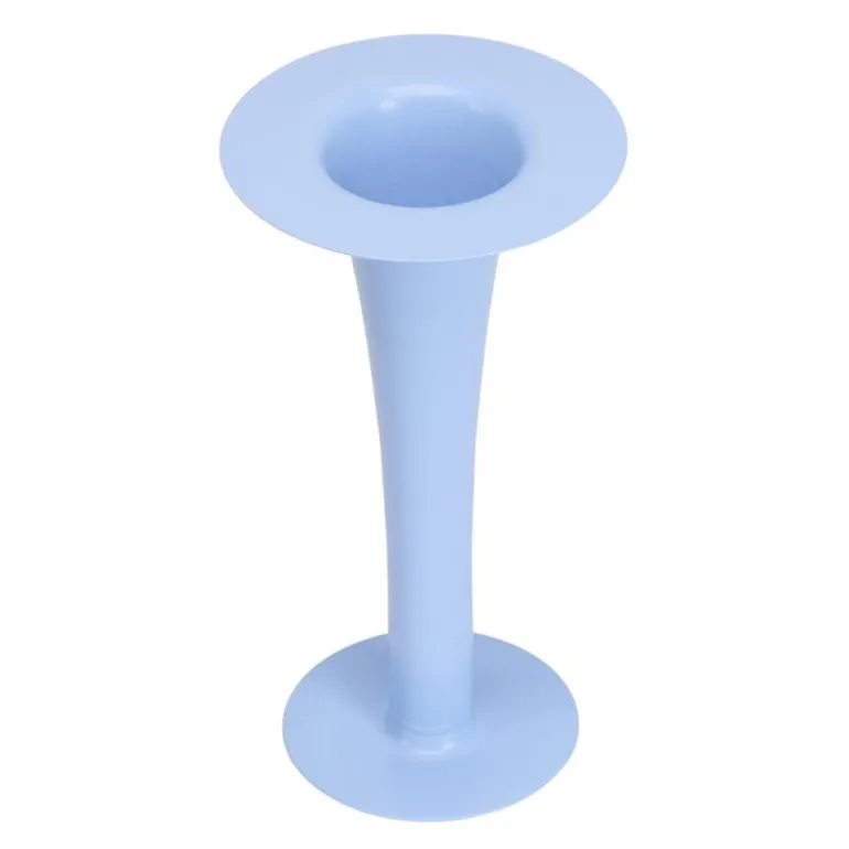 Trumpet vase/lysestake 24 cm lyseblå