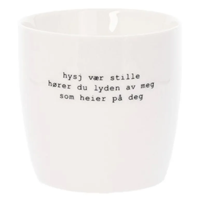 Trygve Skaug krus hysj vær stille 30 cl hvit