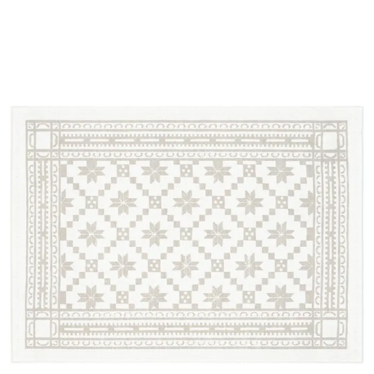 Åttebladrose bordbrikke 35x48 cm beige