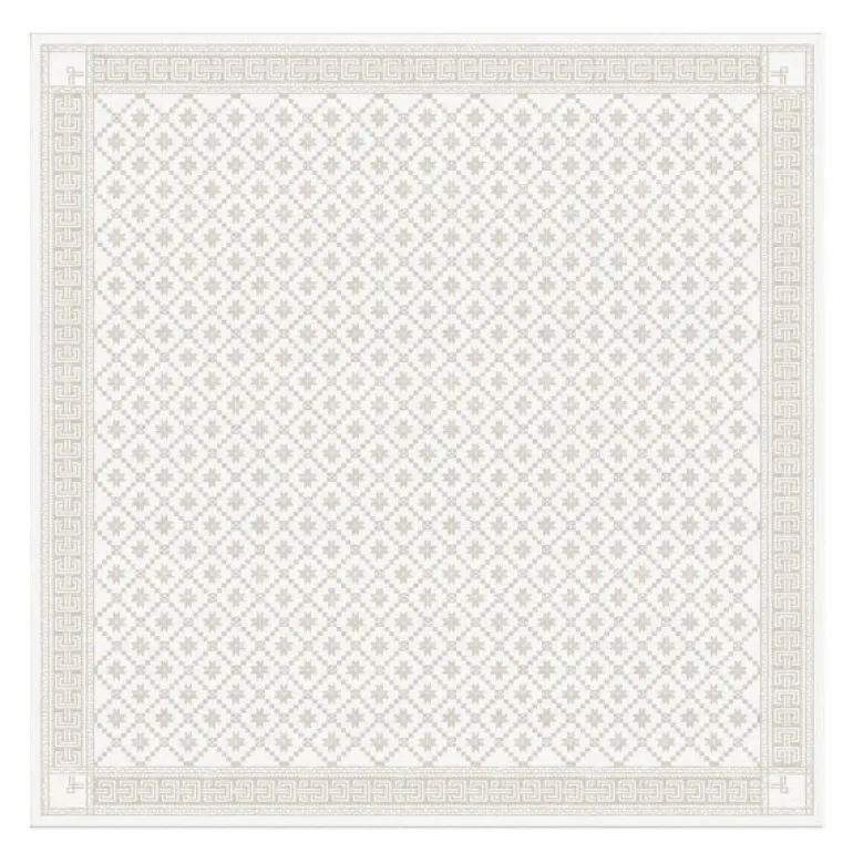 Åttebladrose bordduk 150x150 cm beige