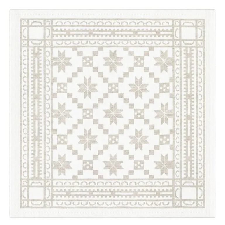 Åttebladrose serviett 35x35 beige