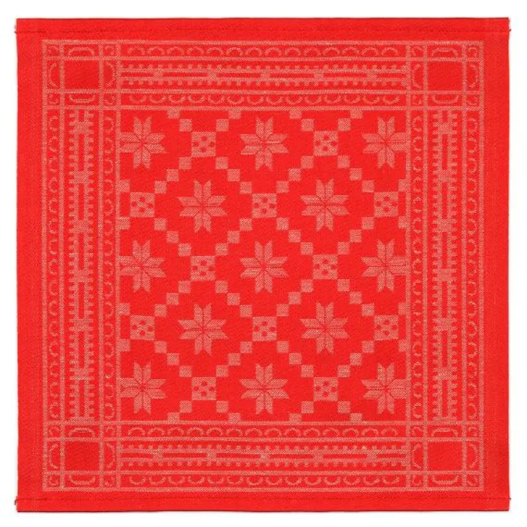 Åttebladrose serviett 35x35 cm rød
