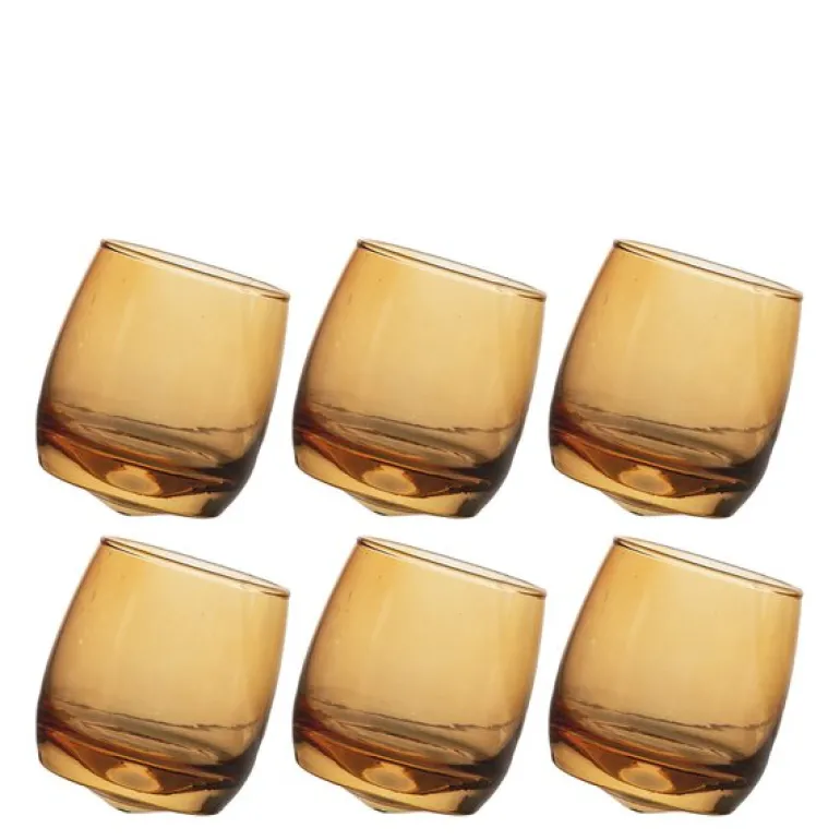 Tumbler med avrundet bunn 30 cl 6 stk amber