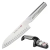 Ukon knivsett santokukniv GU-04 hulslipt 19 cm + knivsliper G-91/SB våtslip