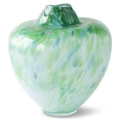Unik skulptur kunstglass S 31 cm grønn multi