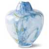 Unik skulptur kunstglass S 31 cm blå multi