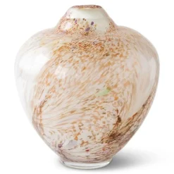 Unik skulptur kunstglass S 31 cm brun multi