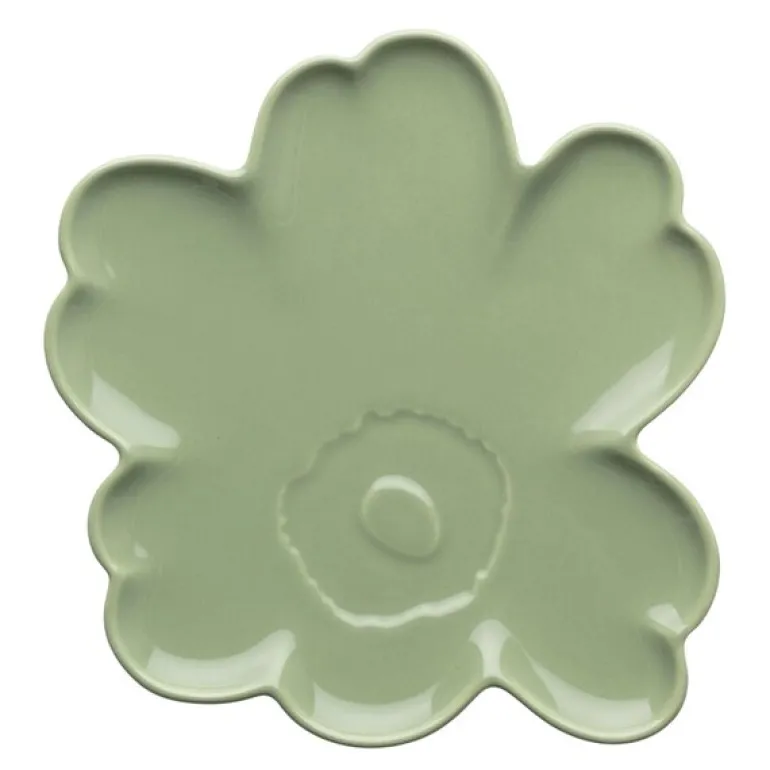 Unikko asjett 20 cm blomsterform sage