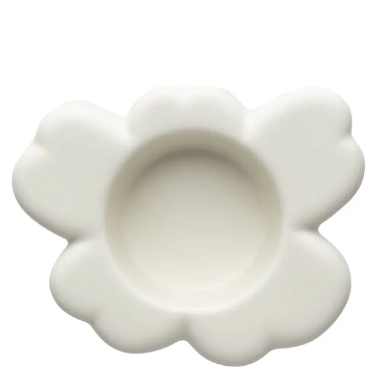 Unikko lysestake 10 cm matt hvit