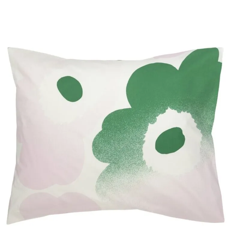Unikko putetrekk 50x70 cm hvit/rosa/grønn