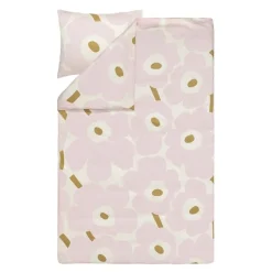 Unikko sengesett 150x210 cm hvit/rosa/beige