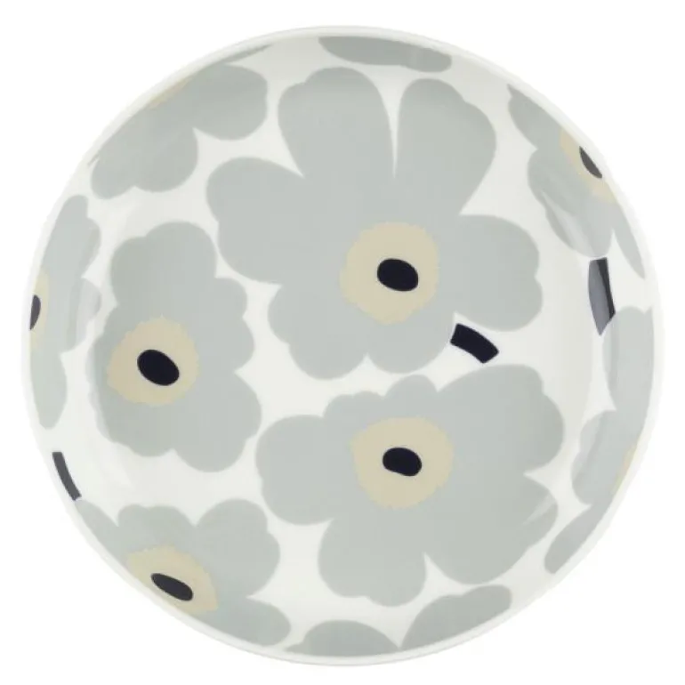Unikko tallerken 20,5 cm hvit/grå/sand/mørkblå