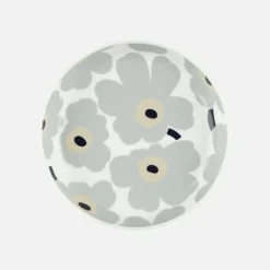 Unikko tallerken 20,5 cm hvit/grå/sand/mørkblå