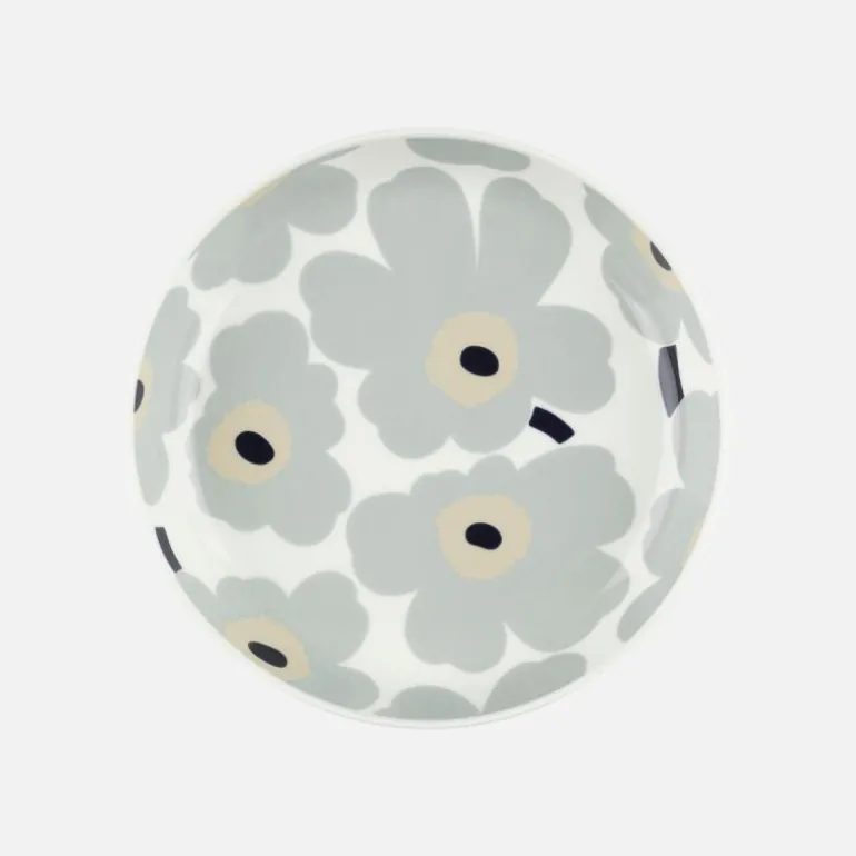 Unikko tallerken 20,5 cm hvit/grå/sand/mørkblå
