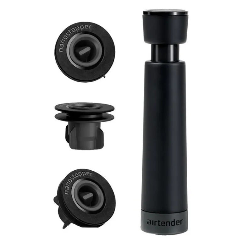 Vakuumforsegler vin 3 stk stoppers svart
