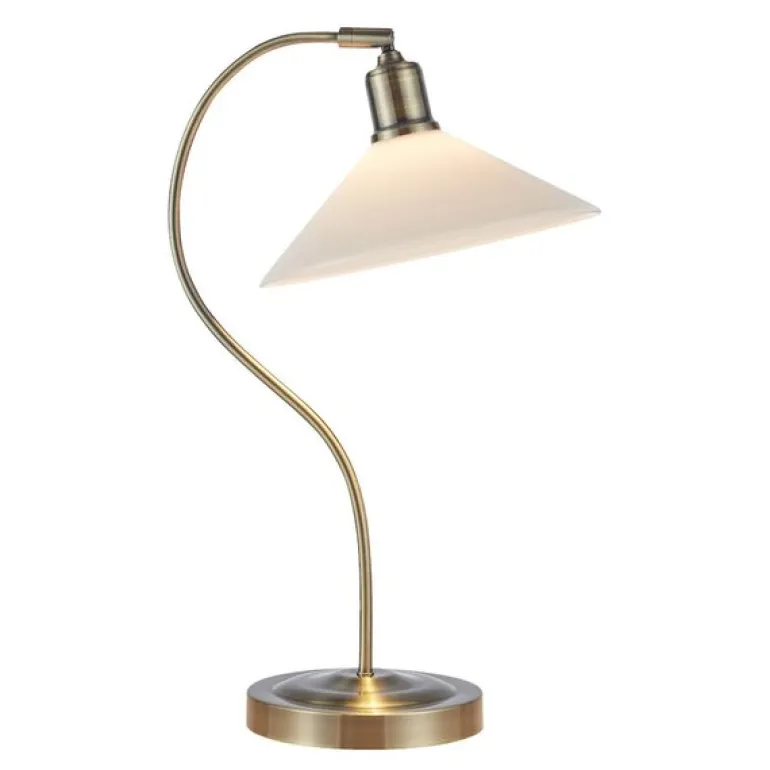 Vela bordlampe 49 cm antique messing/hvit