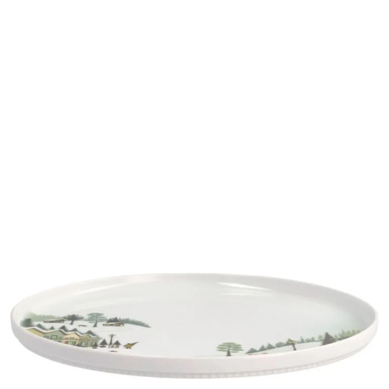 Vinter tallerken flat rett kant 26 cm Ildfast porselen hvit