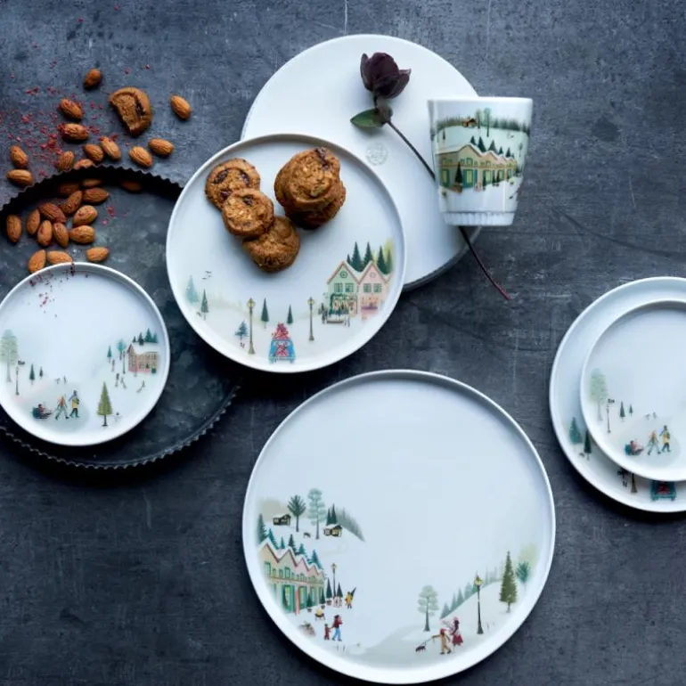 Vinter tallerken flat rett kant15,5 cm Ildfast porselen hvit