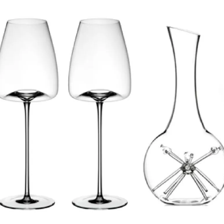 Vision star mini dekanteringskaraffel sett m/to straight vinglass