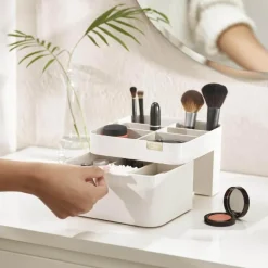 Viva sminke organizer med speil beige
