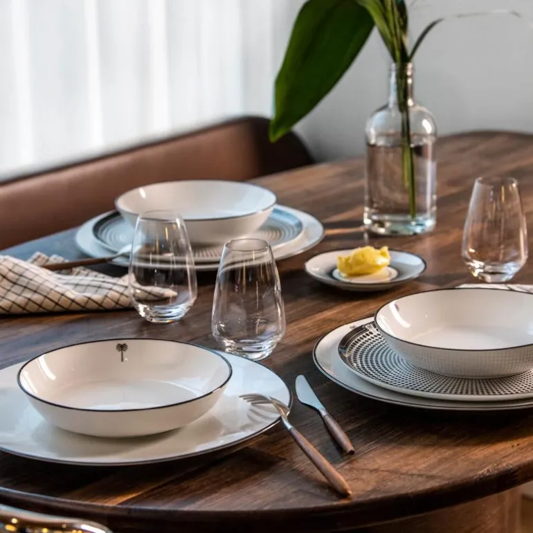 Voyage tallerken 31 cm hvit/svart
