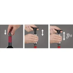 Wine Saver 3 stk gaveeske svart/sølv