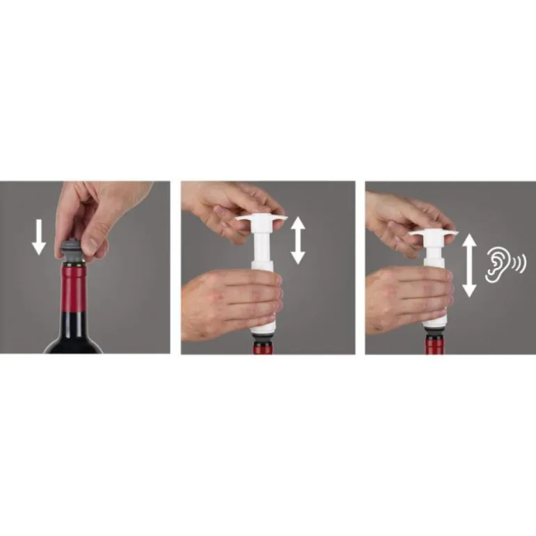Wine Saver Giftbox, inkl. 2 propper, hvit