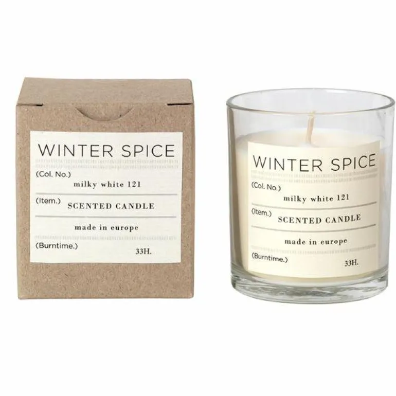 Winter duftlys 7,4 cm hvit